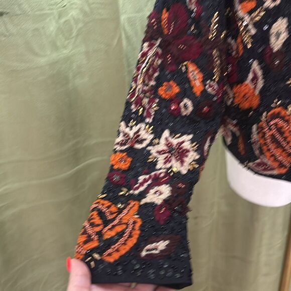 Zara Limited Edition Embroidered / beaded / crystal relaxed fit sweatshirt, M - Picture 7 of 12